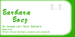 barbara bocz business card